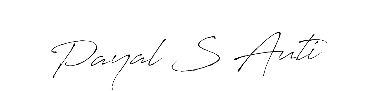Design your own signature with our free online signature maker. With this signature software, you can create a handwritten (Antro_Vectra) signature for name Payal S Auti. Payal S Auti signature style 6 images and pictures png