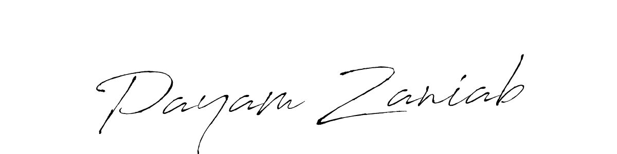 Create a beautiful signature design for name Payam Zaniab. With this signature (Antro_Vectra) fonts, you can make a handwritten signature for free. Payam Zaniab signature style 6 images and pictures png