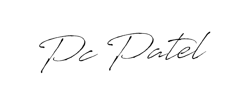 Pc Patel stylish signature style. Best Handwritten Sign (Antro_Vectra) for my name. Handwritten Signature Collection Ideas for my name Pc Patel. Pc Patel signature style 6 images and pictures png