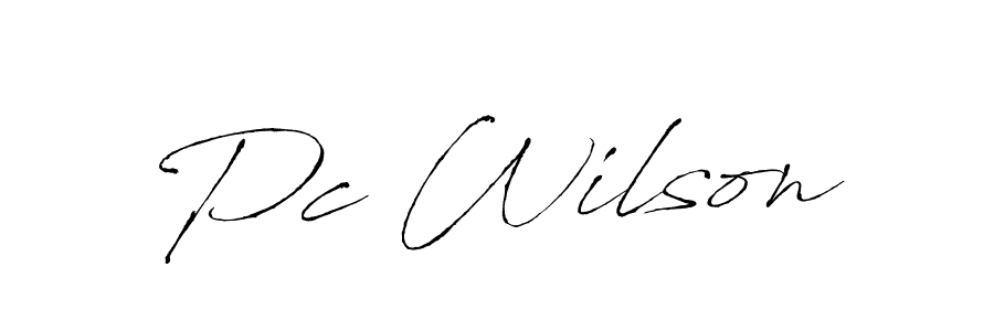 Make a beautiful signature design for name Pc Wilson. With this signature (Antro_Vectra) style, you can create a handwritten signature for free. Pc Wilson signature style 6 images and pictures png