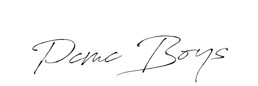 How to make Pcmc Boys name signature. Use Antro_Vectra style for creating short signs online. This is the latest handwritten sign. Pcmc Boys signature style 6 images and pictures png