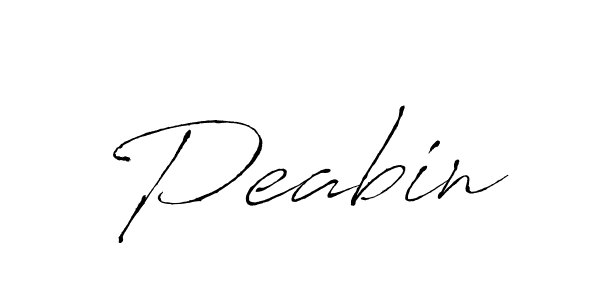 Design your own signature with our free online signature maker. With this signature software, you can create a handwritten (Antro_Vectra) signature for name Peabin. Peabin signature style 6 images and pictures png