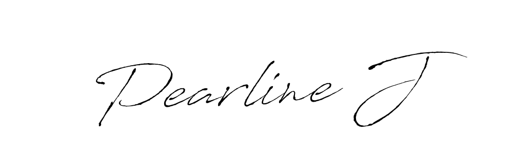 Use a signature maker to create a handwritten signature online. With this signature software, you can design (Antro_Vectra) your own signature for name Pearline J. Pearline J signature style 6 images and pictures png