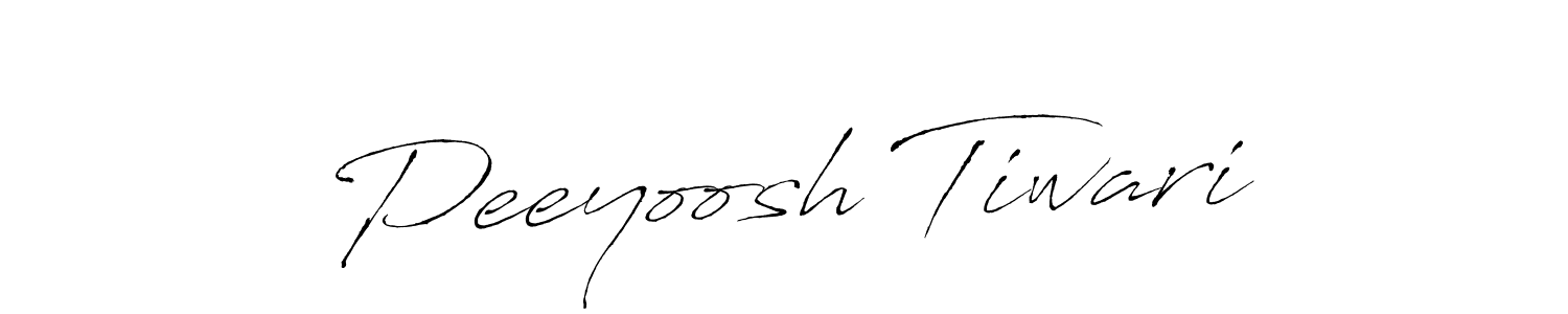 How to make Peeyoosh Tiwari name signature. Use Antro_Vectra style for creating short signs online. This is the latest handwritten sign. Peeyoosh Tiwari signature style 6 images and pictures png
