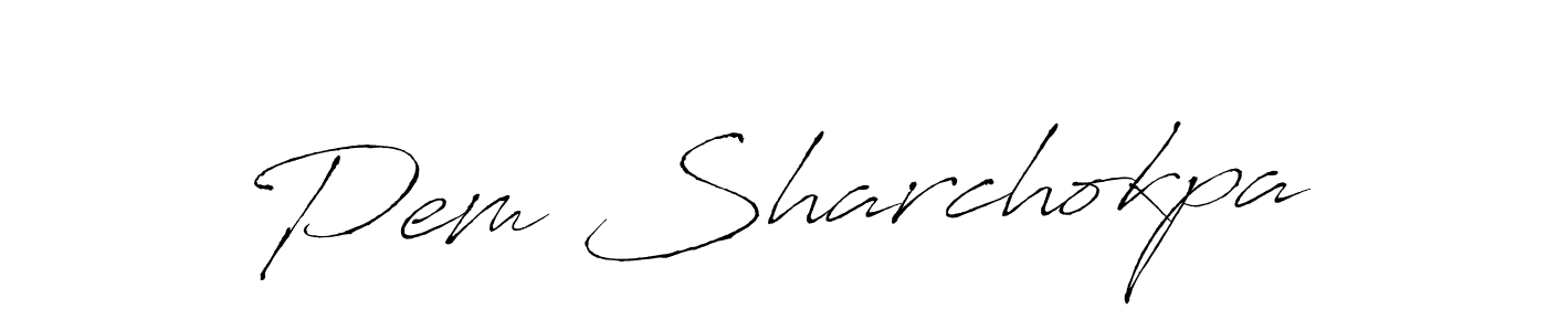 Pem Sharchokpa stylish signature style. Best Handwritten Sign (Antro_Vectra) for my name. Handwritten Signature Collection Ideas for my name Pem Sharchokpa. Pem Sharchokpa signature style 6 images and pictures png