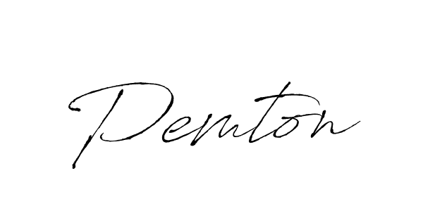 Make a beautiful signature design for name Pemton. With this signature (Antro_Vectra) style, you can create a handwritten signature for free. Pemton signature style 6 images and pictures png