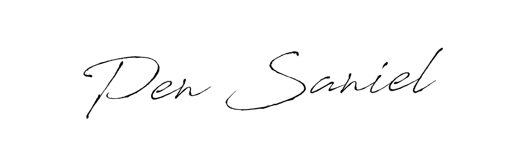 The best way (Antro_Vectra) to make a short signature is to pick only two or three words in your name. The name Pen Saniel include a total of six letters. For converting this name. Pen Saniel signature style 6 images and pictures png