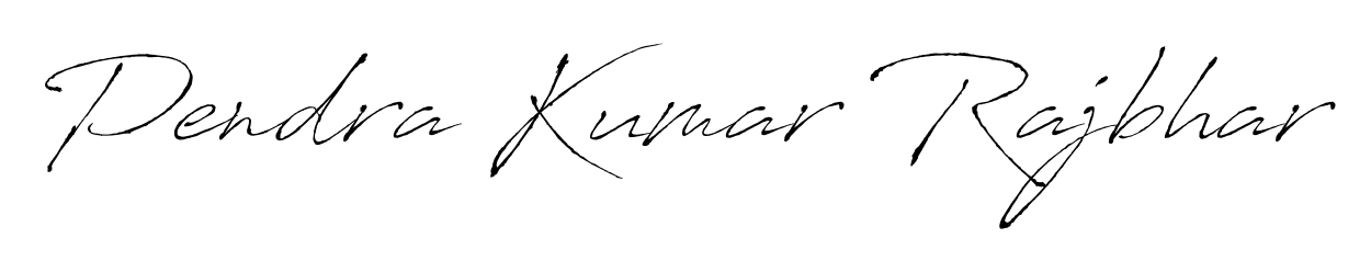 Designed for modern professionals: Pendra Kumar Rajbhar name signature crafted with Antro_Vectra script. Ready for digital PDF workflows. Pendra Kumar Rajbhar signature style 6 images and pictures png