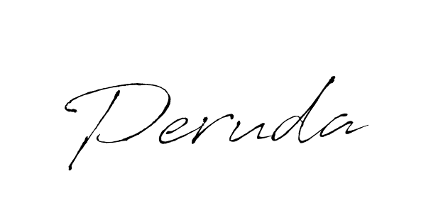 Use a signature maker to create a handwritten signature online. With this signature software, you can design (Antro_Vectra) your own signature for name Peruda. Peruda signature style 6 images and pictures png