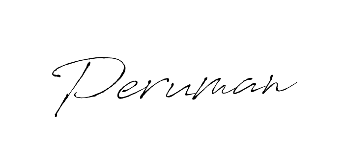 Design your own signature with our free online signature maker. With this signature software, you can create a handwritten (Antro_Vectra) signature for name Peruman. Peruman signature style 6 images and pictures png