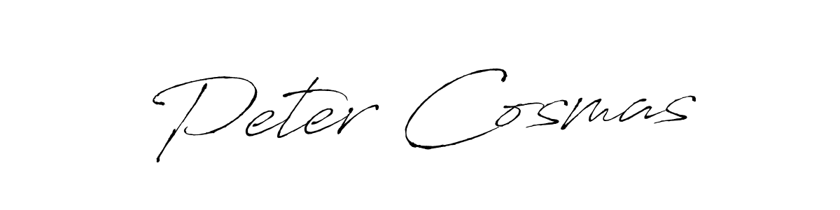 How to make Peter Cosmas name signature. Use Antro_Vectra style for creating short signs online. This is the latest handwritten sign. Peter Cosmas signature style 6 images and pictures png