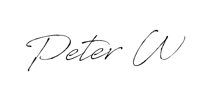 Create a beautiful signature design for name Peter W. With this signature (Antro_Vectra) fonts, you can make a handwritten signature for free. Peter W signature style 6 images and pictures png