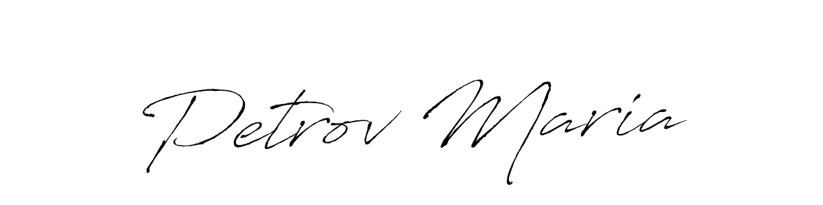 The best way (Antro_Vectra) to make a short signature is to pick only two or three words in your name. The name Petrov Maria include a total of six letters. For converting this name. Petrov Maria signature style 6 images and pictures png