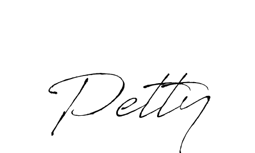 Use a signature maker to create a handwritten signature online. With this signature software, you can design (Antro_Vectra) your own signature for name Petty. Petty signature style 6 images and pictures png