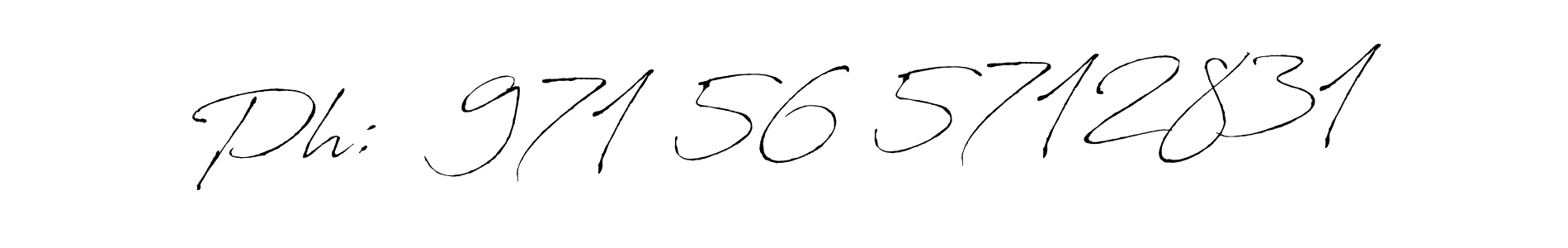 Design your own signature with our free online signature maker. With this signature software, you can create a handwritten (Antro_Vectra) signature for name Ph:  971 56 5712831. Ph:  971 56 5712831 signature style 6 images and pictures png