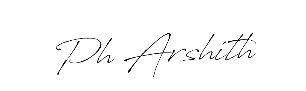 Similarly Antro_Vectra is the best handwritten signature design. Signature creator online .You can use it as an online autograph creator for name Ph Arshith. Ph Arshith signature style 6 images and pictures png