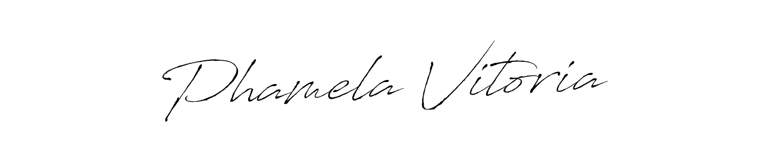 if you are searching for the best signature style for your name Phamela Vitoria. so please give up your signature search. here we have designed multiple signature styles  using Antro_Vectra. Phamela Vitoria signature style 6 images and pictures png