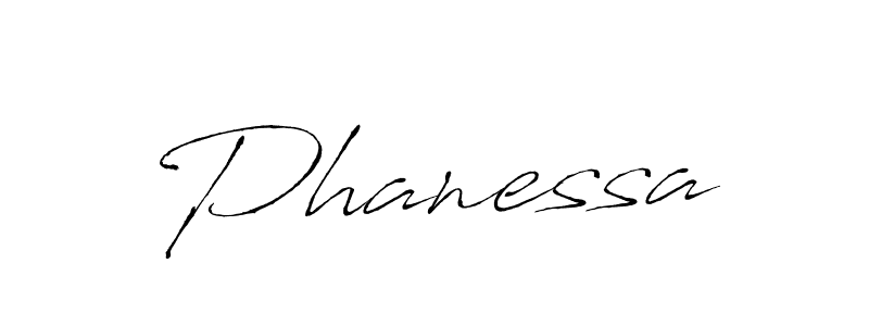 Phanessa stylish signature style. Best Handwritten Sign (Antro_Vectra) for my name. Handwritten Signature Collection Ideas for my name Phanessa. Phanessa signature style 6 images and pictures png