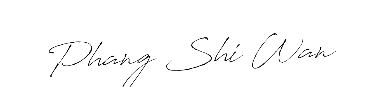 How to make Phang Shi Wan name signature. Use Antro_Vectra style for creating short signs online. This is the latest handwritten sign. Phang Shi Wan signature style 6 images and pictures png