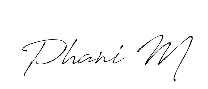 Phani M stylish signature style. Best Handwritten Sign (Antro_Vectra) for my name. Handwritten Signature Collection Ideas for my name Phani M. Phani M signature style 6 images and pictures png