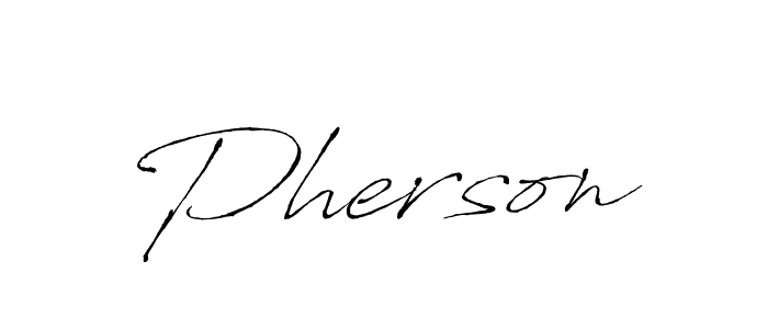 Make a beautiful signature design for name Pherson. With this signature (Antro_Vectra) style, you can create a handwritten signature for free. Pherson signature style 6 images and pictures png