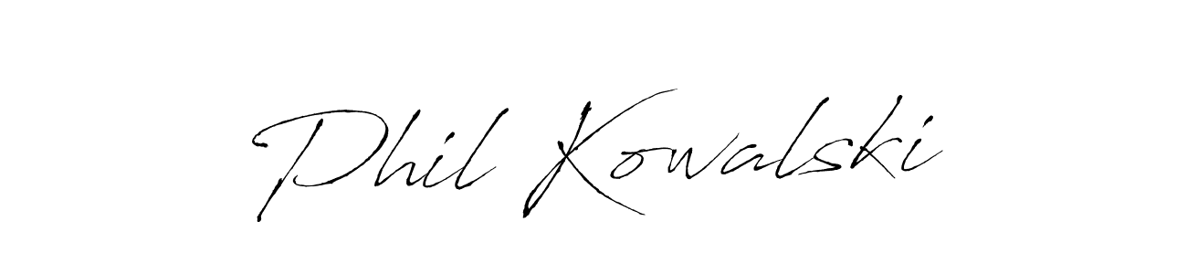 Phil Kowalski stylish signature style. Best Handwritten Sign (Antro_Vectra) for my name. Handwritten Signature Collection Ideas for my name Phil Kowalski. Phil Kowalski signature style 6 images and pictures png