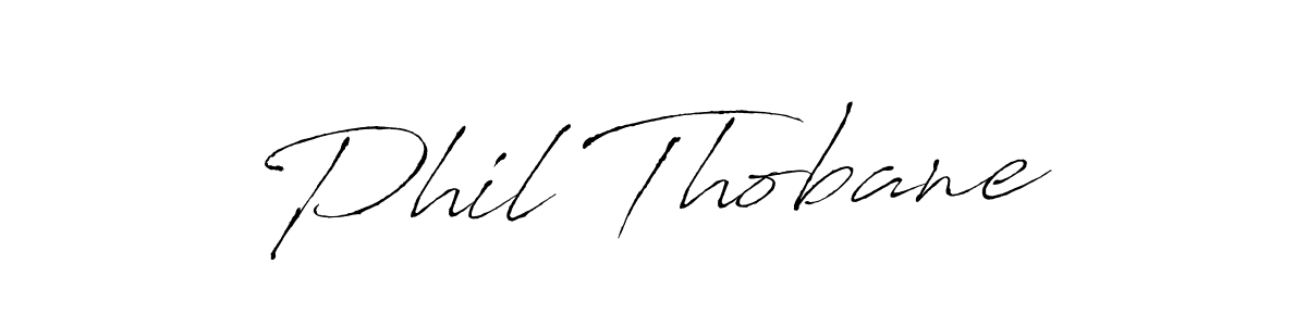 How to make Phil Thobane name signature. Use Antro_Vectra style for creating short signs online. This is the latest handwritten sign. Phil Thobane signature style 6 images and pictures png