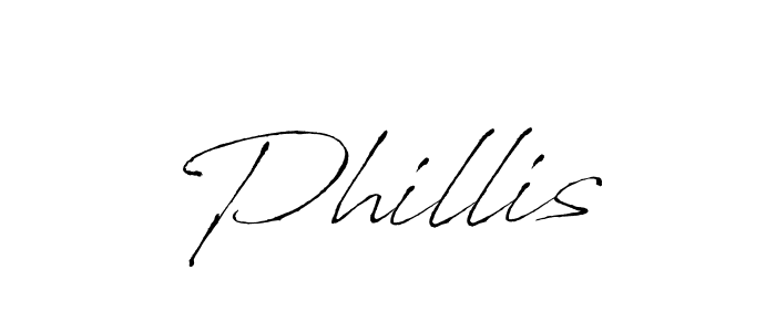 Make a beautiful signature design for name Phillis. With this signature (Antro_Vectra) style, you can create a handwritten signature for free. Phillis signature style 6 images and pictures png