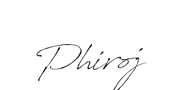 The best way (Antro_Vectra) to make a short signature is to pick only two or three words in your name. The name Phiroj include a total of six letters. For converting this name. Phiroj signature style 6 images and pictures png