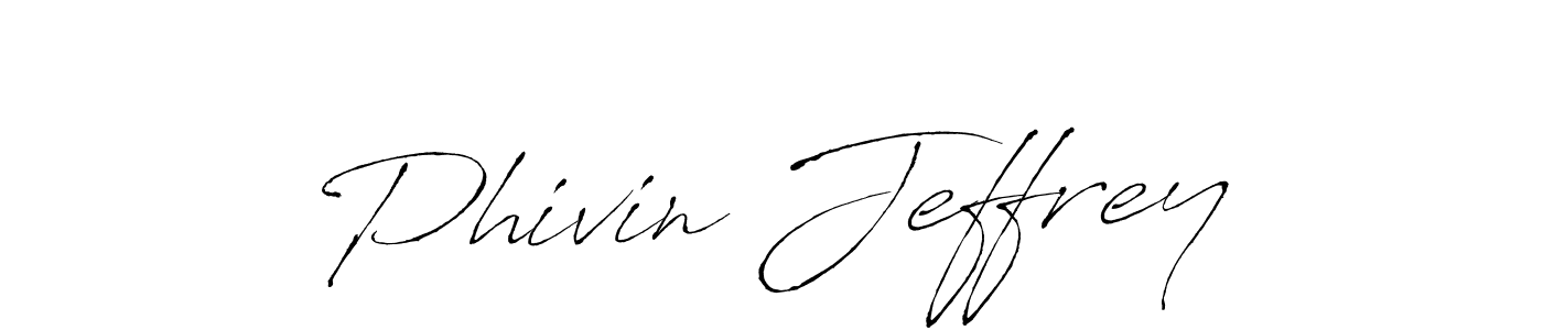 The best way (Antro_Vectra) to make a short signature is to pick only two or three words in your name. The name Phivin Jeffrey include a total of six letters. For converting this name. Phivin Jeffrey signature style 6 images and pictures png