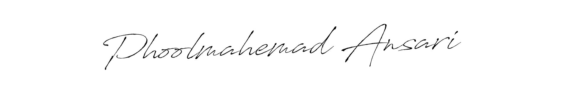Use a signature maker to create a handwritten signature online. With this signature software, you can design (Antro_Vectra) your own signature for name Phoolmahemad Ansari. Phoolmahemad Ansari signature style 6 images and pictures png