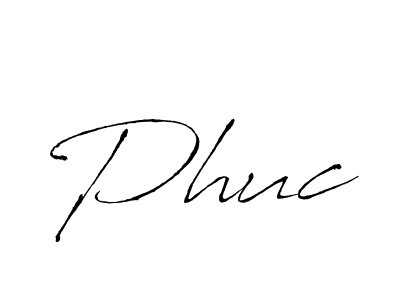 Design your own signature with our free online signature maker. With this signature software, you can create a handwritten (Antro_Vectra) signature for name Phuc. Phuc signature style 6 images and pictures png
