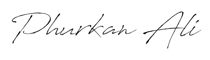 The Antro_Vectra typeface gives name Phurkan Ali a refined look. Suitable for certificates, diplomas, and official verification. Phurkan Ali signature style 6 images and pictures png