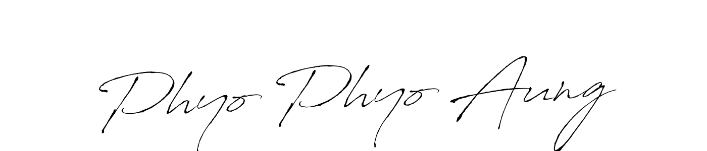 if you are searching for the best signature style for your name Phyo Phyo Aung. so please give up your signature search. here we have designed multiple signature styles  using Antro_Vectra. Phyo Phyo Aung signature style 6 images and pictures png