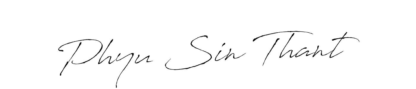 The best way (Antro_Vectra) to make a short signature is to pick only two or three words in your name. The name Phyu Sin Thant include a total of six letters. For converting this name. Phyu Sin Thant signature style 6 images and pictures png