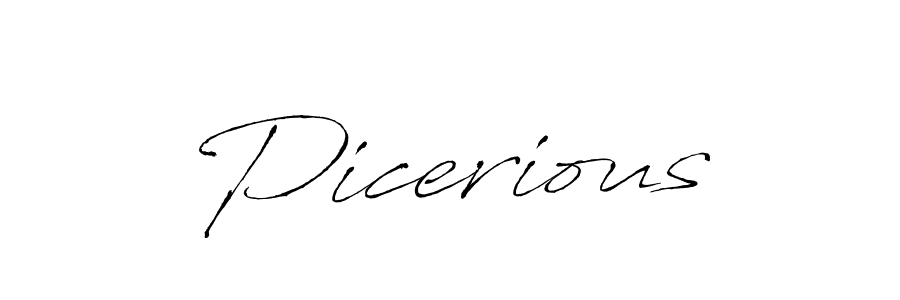 How to make Picerious signature? Antro_Vectra is a professional autograph style. Create handwritten signature for Picerious name. Picerious signature style 6 images and pictures png