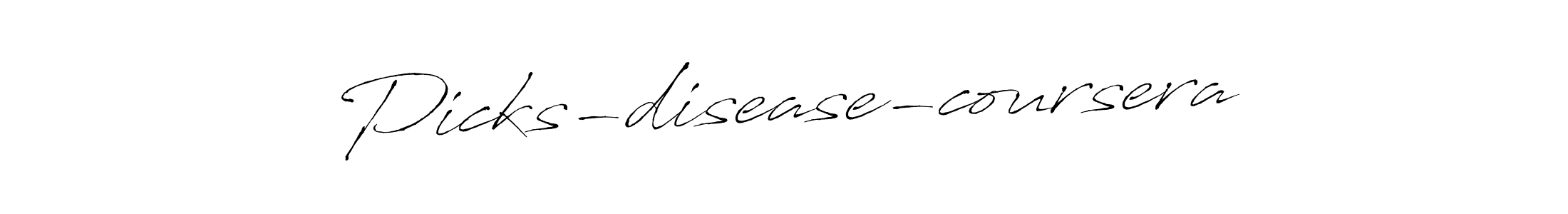 Use a signature maker to create a handwritten signature online. With this signature software, you can design (Antro_Vectra) your own signature for name Picks-disease-coursera. Picks-disease-coursera signature style 6 images and pictures png