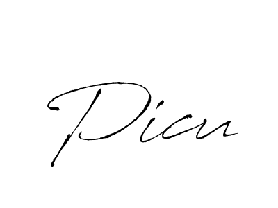 Use a signature maker to create a handwritten signature online. With this signature software, you can design (Antro_Vectra) your own signature for name Picu. Picu signature style 6 images and pictures png