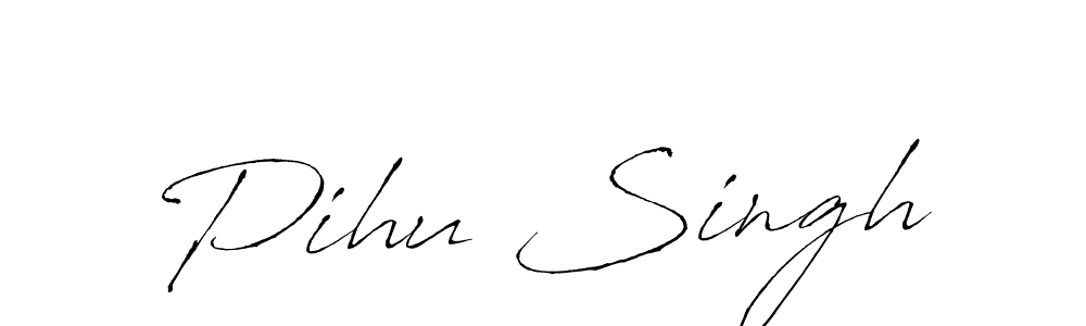 The best way (Antro_Vectra) to make a short signature is to pick only two or three words in your name. The name Pihu Singh include a total of six letters. For converting this name. Pihu Singh signature style 6 images and pictures png