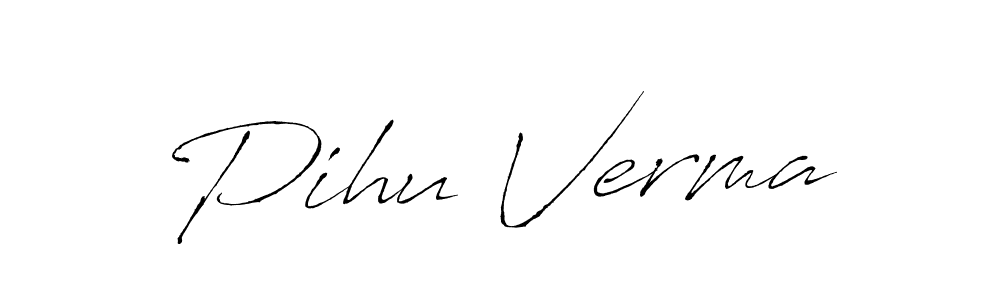 Use a signature maker to create a handwritten signature online. With this signature software, you can design (Antro_Vectra) your own signature for name Pihu Verma. Pihu Verma signature style 6 images and pictures png