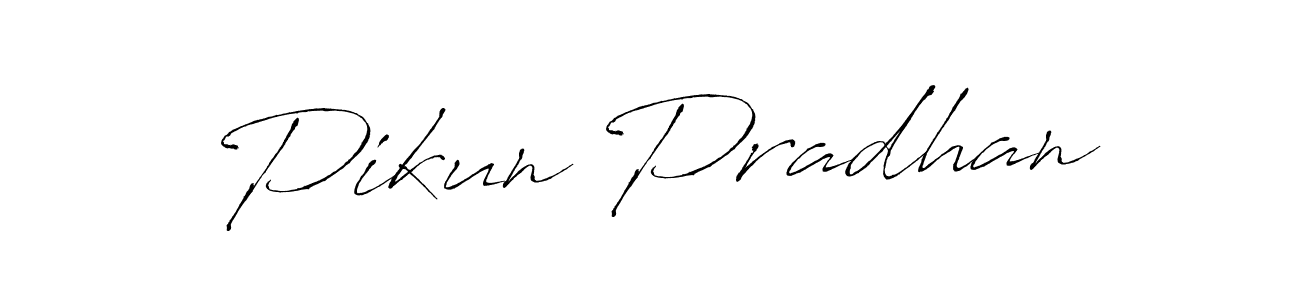 Make a beautiful signature design for name Pikun Pradhan. With this signature (Antro_Vectra) style, you can create a handwritten signature for free. Pikun Pradhan signature style 6 images and pictures png