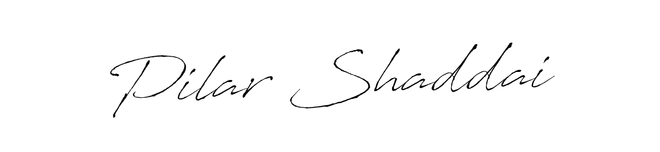 Make a beautiful signature design for name Pilar Shaddai. With this signature (Antro_Vectra) style, you can create a handwritten signature for free. Pilar Shaddai signature style 6 images and pictures png