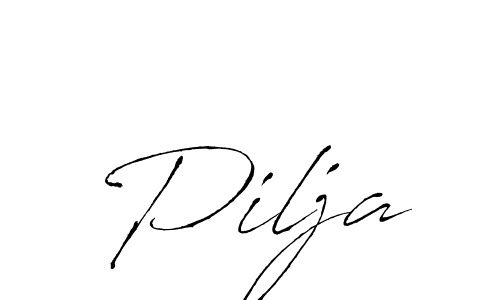 Make a beautiful signature design for name Pilja. With this signature (Antro_Vectra) style, you can create a handwritten signature for free. Pilja signature style 6 images and pictures png