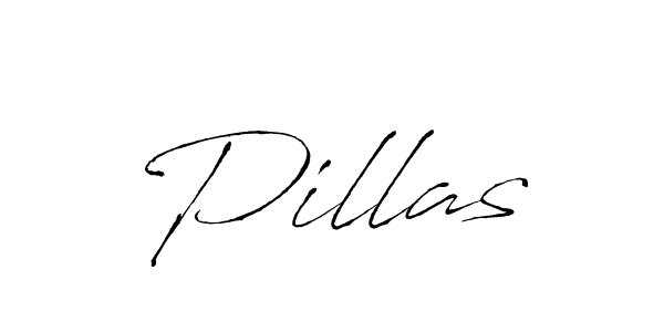 Make a beautiful signature design for name Pillas. With this signature (Antro_Vectra) style, you can create a handwritten signature for free. Pillas signature style 6 images and pictures png