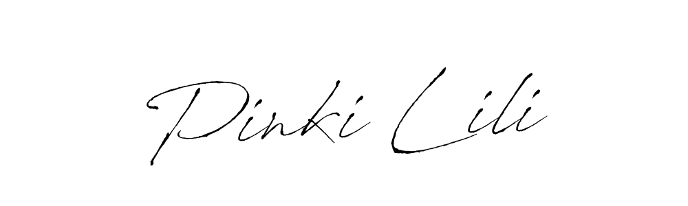 How to make Pinki Lili name signature. Use Antro_Vectra style for creating short signs online. This is the latest handwritten sign. Pinki Lili signature style 6 images and pictures png
