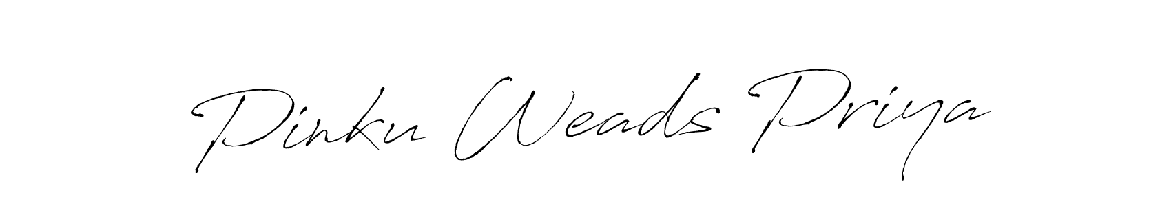 How to make Pinku Weads Priya name signature. Use Antro_Vectra style for creating short signs online. This is the latest handwritten sign. Pinku Weads Priya signature style 6 images and pictures png