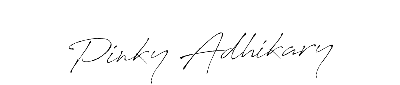 Antro_Vectra is a professional signature style that is perfect for those who want to add a touch of class to their signature. It is also a great choice for those who want to make their signature more unique. Get Pinky Adhikary name to fancy signature for free. Pinky Adhikary signature style 6 images and pictures png