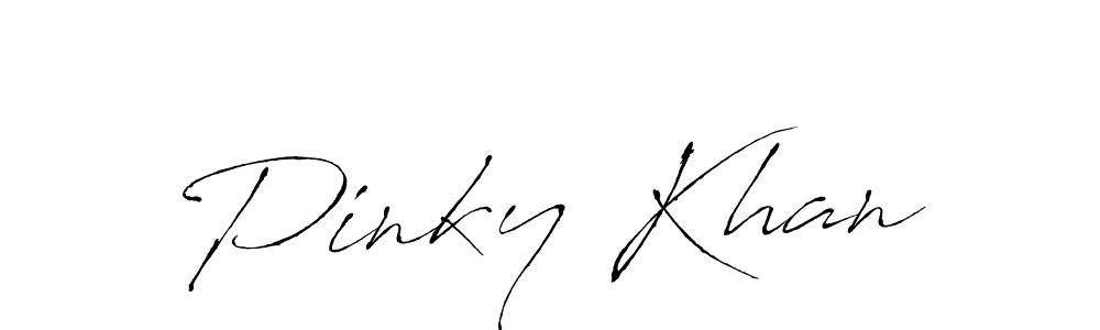 Make a beautiful signature design for name Pinky Khan. With this signature (Antro_Vectra) style, you can create a handwritten signature for free. Pinky Khan signature style 6 images and pictures png