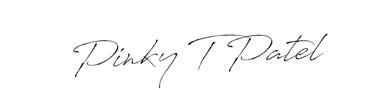How to make Pinky T Patel name signature. Use Antro_Vectra style for creating short signs online. This is the latest handwritten sign. Pinky T Patel signature style 6 images and pictures png