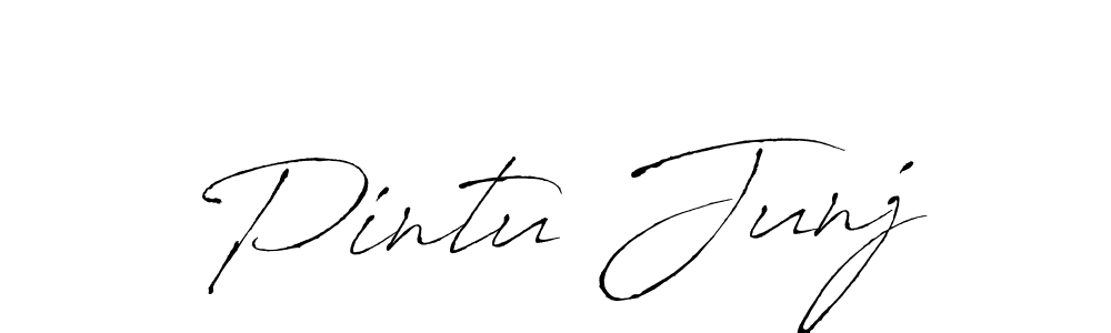 How to make Pintu Junj name signature. Use Antro_Vectra style for creating short signs online. This is the latest handwritten sign. Pintu Junj signature style 6 images and pictures png